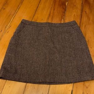 Speckled Brown Wool Mini Skirt